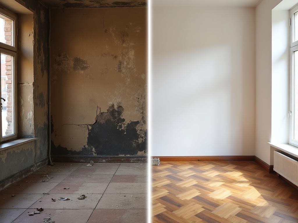 Wohnzimmer-Renovierung - Vorher Nachher Vergleich